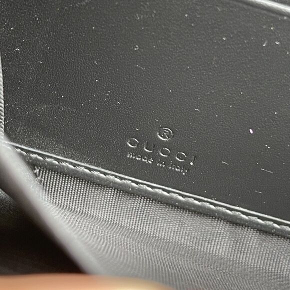 Gucci Black Monogram Leather Zip Wallet Interlocking GG Zipper Pull - Picture 12 of 14